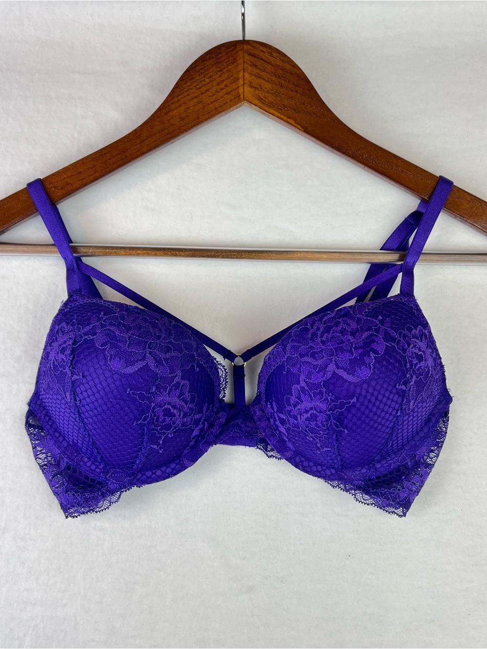Victoria's Secret Bombshell Add 2 Cups Lace Detail Bra Purple 32B